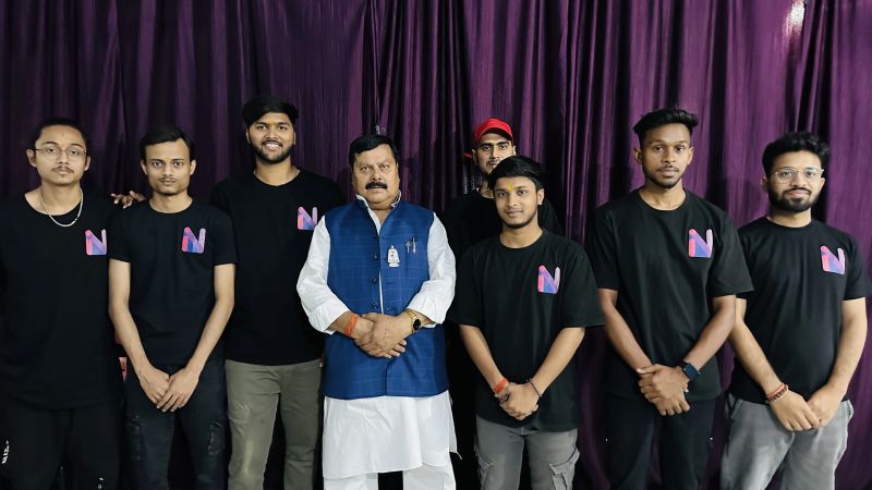 Theincreation team are Posing with Surendra Yadav after winning campaign